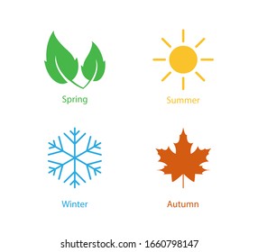 Four Season Icon. Vector Illustration, Flat Design.