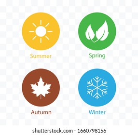 Four season icon. Vector illustration, flat design.