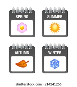 Four season icons isolated on white background