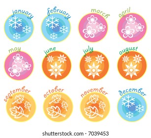 four season icons (vector)