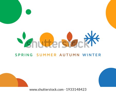 four season logo winter spring autumn summer vector illustration