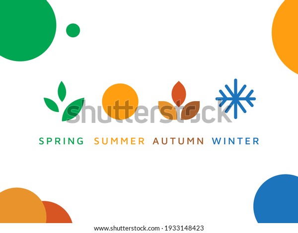 four season logo winter spring autumn summer\
vector illustration