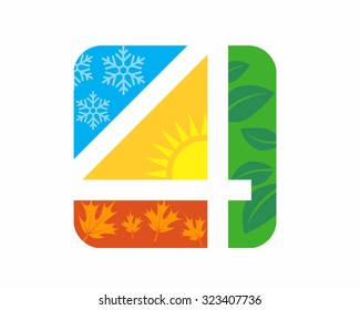 four season number 4 image vector