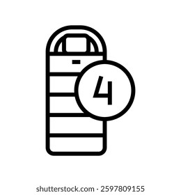 four season sleeping bag line icon vector. four season sleeping bag sign. isolated contour symbol black illustration