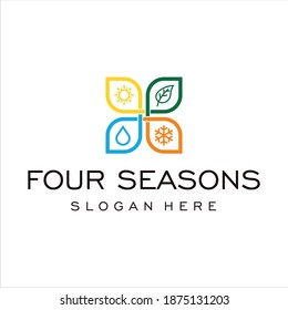 four season vector logo design