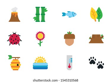 four season weather related icons set vector illustration