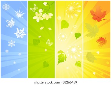 Four seasonal backgrounds