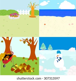 The four seasons. 1 season in one quarter.