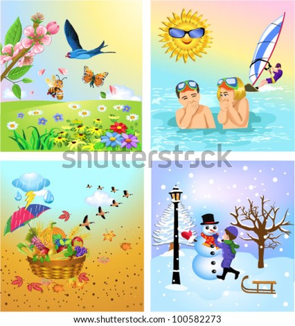 four seasons stock vector