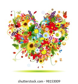 Four seasons. Art heart shape for your design