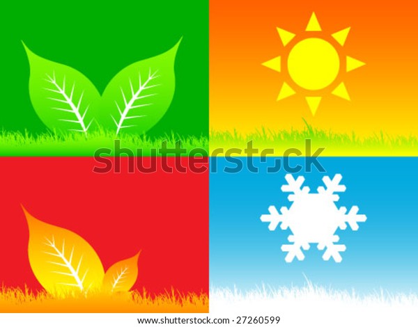 Four Seasons Background Stock Vector (Royalty Free) 27260599