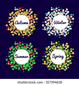 Four Seasons Background. Vector illustration 