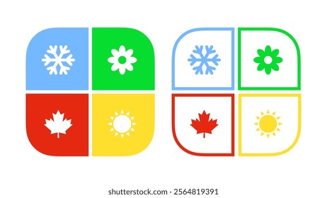 Four seasons badge. Seasons concept