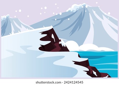 Concepto de cuatro estaciones. Ilustración vectorial plana de color aislada.