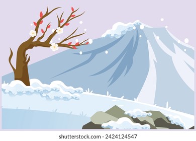 Four seasons concept. Colored flat vector illustration isolated.