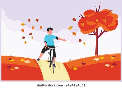 Concepto de cuatro estaciones. Ilustración vectorial plana de color aislada.