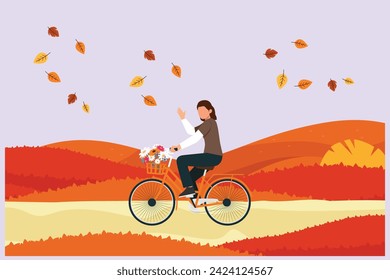 Four seasons concept. Colored flat vector illustration isolated.