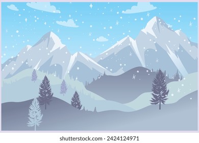 Four seasons concept. Colored flat vector illustration isolated.