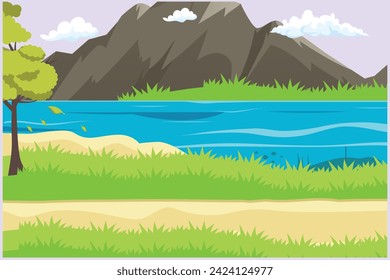 Four seasons concept. Colored flat vector illustration isolated.