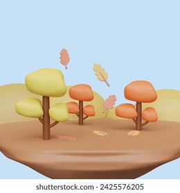 El concepto Four Seasons. Estilo de dibujos animados de objeto 3D realista.