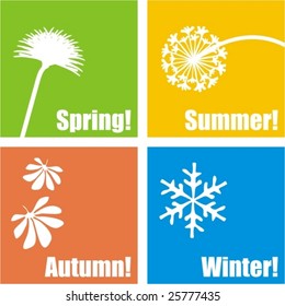 Four seasons design - vector, see my portfolio for another set