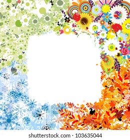 Four seasons frame - spring, summer, autumn, winter.