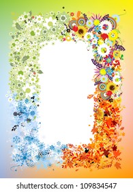 Four seasons frame - spring, summer, autumn, winter.