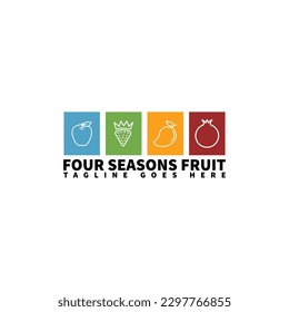 four seasons fruit shop logo for juice corner or fruit shop