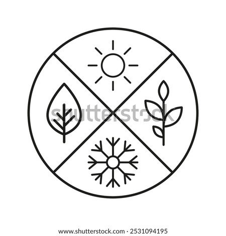 Four seasons icon. 4 seasons of the year vector set. line design