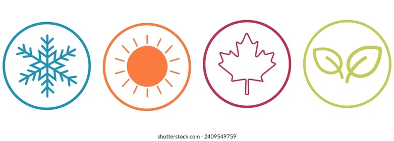 Four seasons icon set. 4 Vector graphic element symbol vector ilustration.