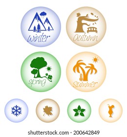 Four seasons icon symbol vector illustration