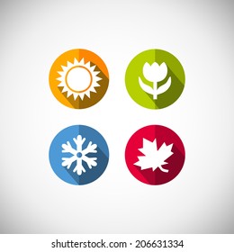 Four Seasons Icon Symbol Vector Illustration. Weather