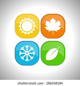 Four seasons icon symbol vector illustration. Weather