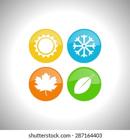 Four Seasons Icon Symbol Vector Illustration Stock Vector (Royalty Free ...