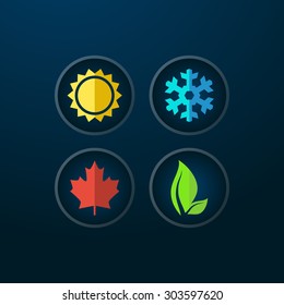 Four seasons icon symbol vector illustration. Weather