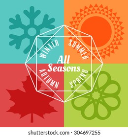 four seasons icon symbol vector illustration