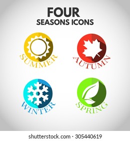 Four seasons icon symbol vector illustration. Weather