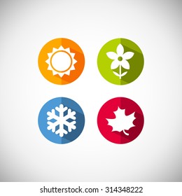 Four Seasons Icon Symbol Vector Illustration. Weather Forecast