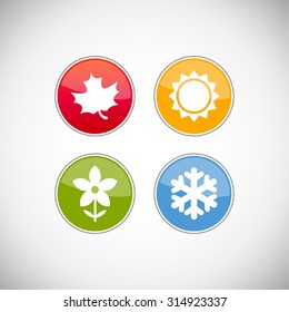 Four Seasons Icon Symbol Vector Illustration. Weather Forecast