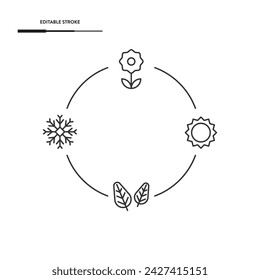 Four Seasons Icon Vector Design.