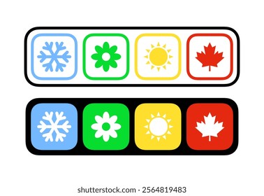 Four seasons icons. Four seasons scale