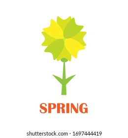 Four seasons icons: winter, spring, summer, autumn. Logos snowflake, sun, leaf, flower