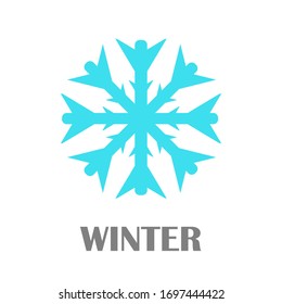 Four seasons icons: winter, spring, summer, autumn. Logos snowflake, sun, leaf, flower