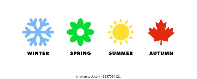 Four seasons icons. Four seasons of the year 