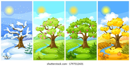 Four Seasons Scenery Images Stock Photos Vectors Shutterstock