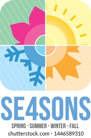 four seasons logo with for travel agency and trips