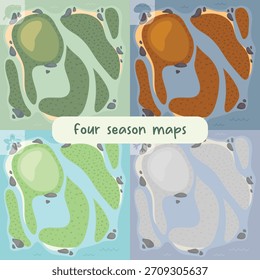 Four seasons map asset for games and apps