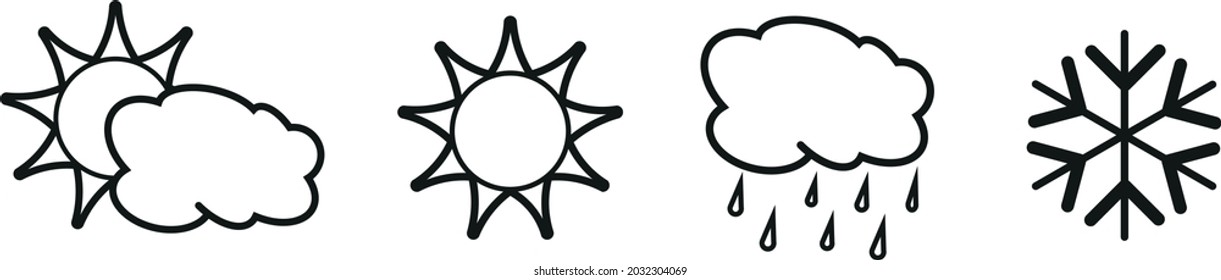 Four seasons (four monochromatic icons)