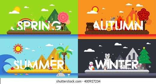 Four seasons of nature