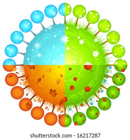 Four seasons on the Earth, vector